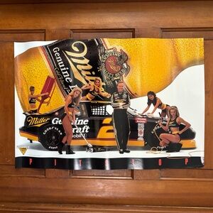 Vintage Miller Genuine Draft Rusty Wallace Racing Beer Poster